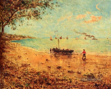  Normandie Kunst - Une Plage En Normandie Landschaft belgische Maler Alfred Stevens